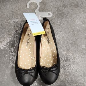 Cat & Jack Black Bow Ballet Flats - Girls' Memory Foam Insole